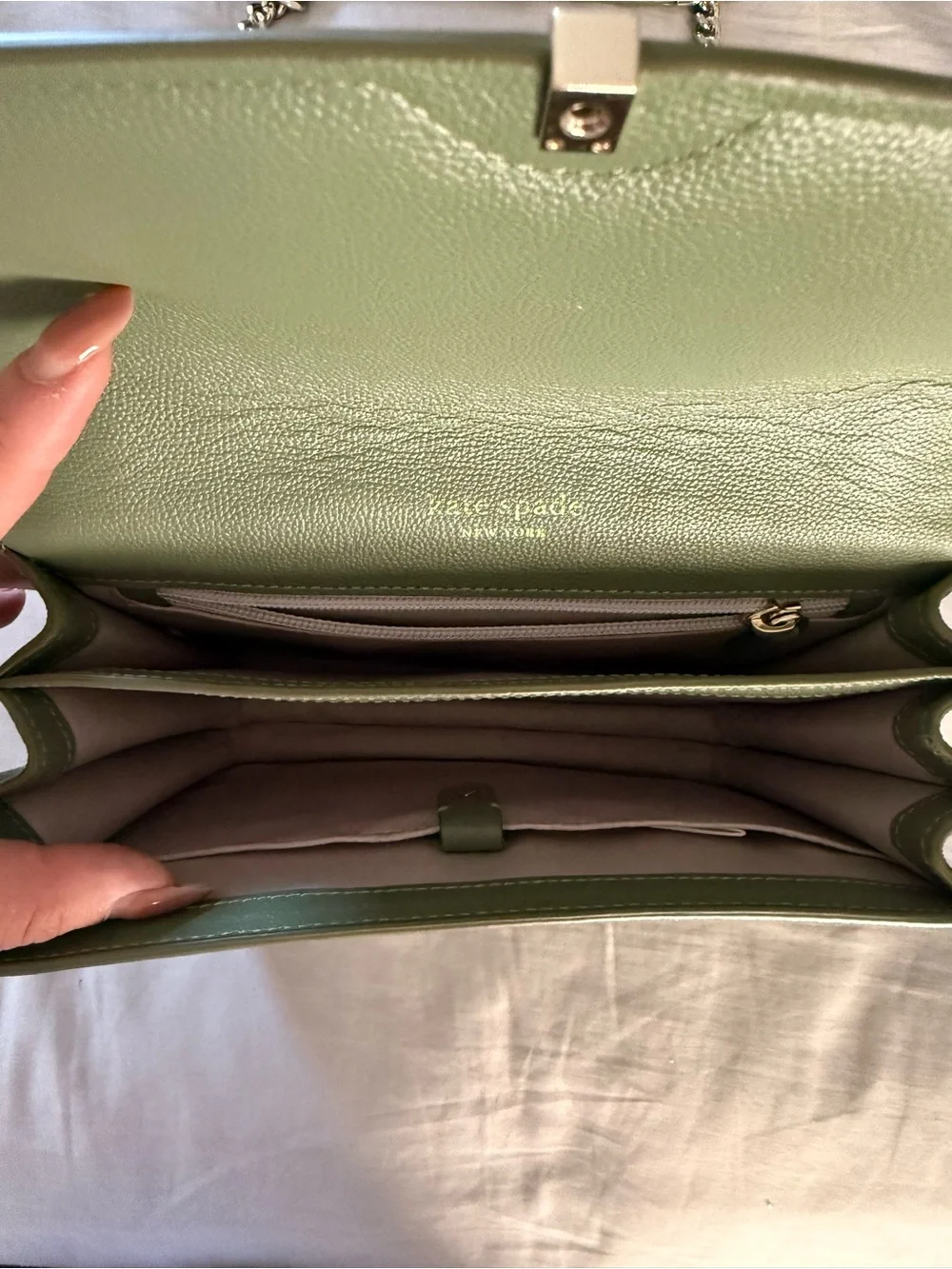 kate spade Green Leather Chain Shoulder Bag